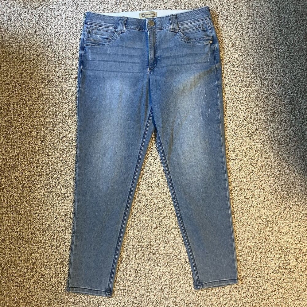 Democracy Womens Ab Technology Jeans Sze 16 Skinny Stretch Light Wash Distressed